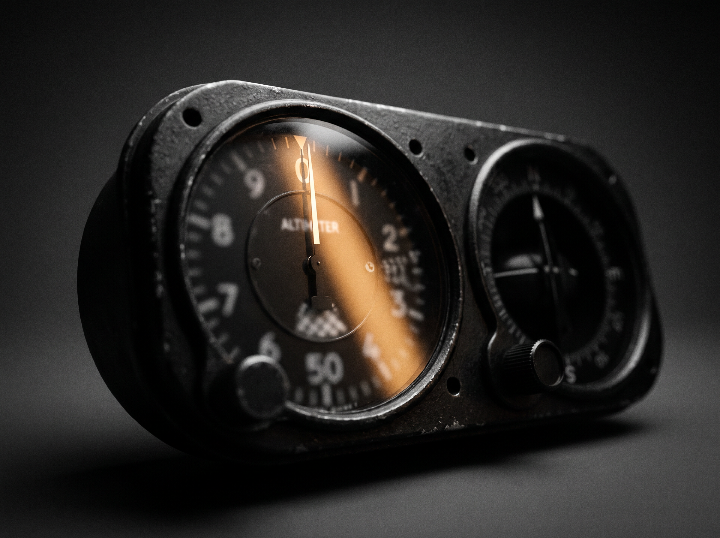 A vintage aircraft altimeter dial, symbolizing tracked ranking gains